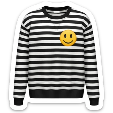 black and white stripes pullover sticker