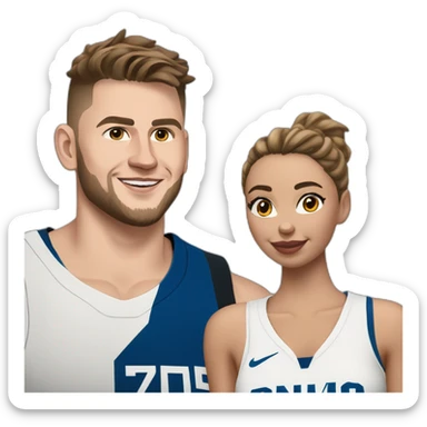 Luka Doncic avec une femme sticker
