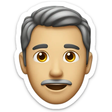 person who strains his ear sticker