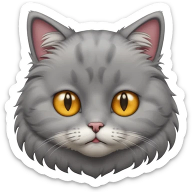 a portrait of crying cat sticker