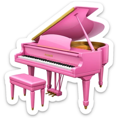 pink piano sticker