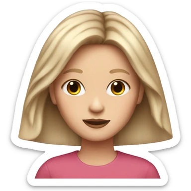 White girl with curtain bangs sticker