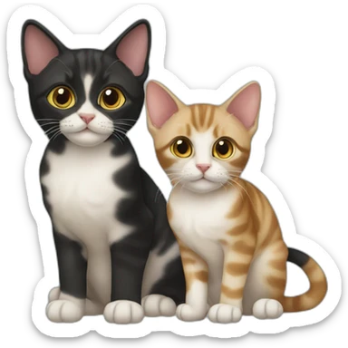 two-cats-bengali-cat-kitten-cat-black-together sticker