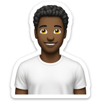 young man white tee  sticker