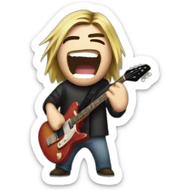 real lige kurt cobain slamming guitar sticker