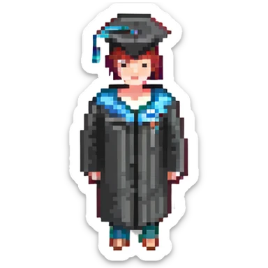 persona de pie con birrete de graduación sticker