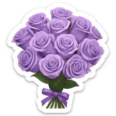 Pastell Purple Roses Bouquet  sticker