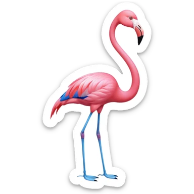 blue flamingo sticker