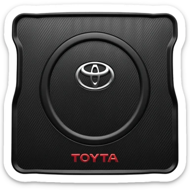 a black textured surface, likely a piece of automotive trim or a floor mat, featuring the branding for a Toyota Fortuner.
 sticker