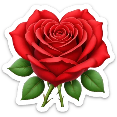 Red rose heart sticker