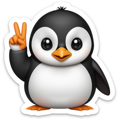 Penguin throwing up the middle finger with an angry look on his face sticker