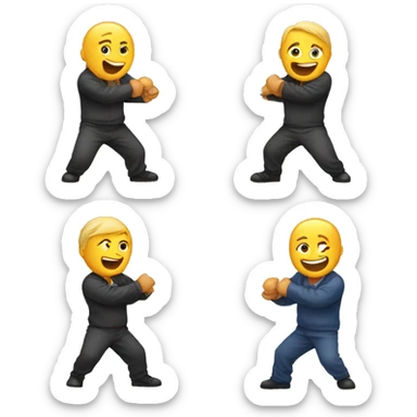 Four on the left, one on the right, tug-of-war sticker