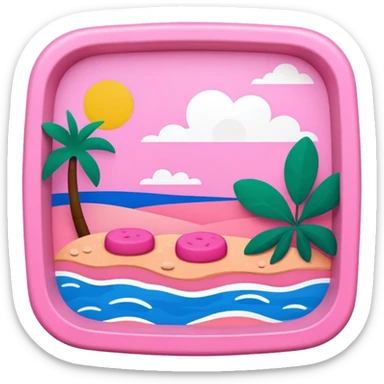 Matisse slop style pink SPAM art landscape sticker