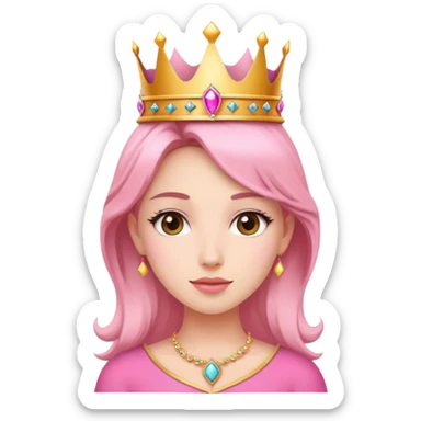 Attractive woman with crown on her head and pink outfit  sticker
