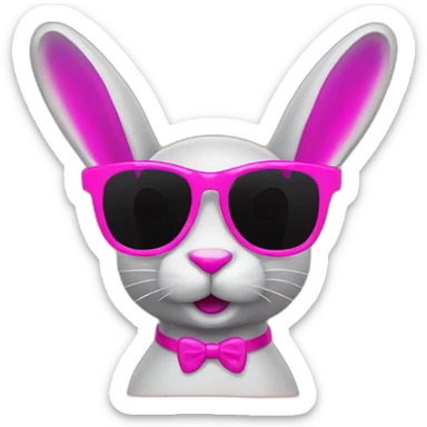 neon bunny sunglasses sticker