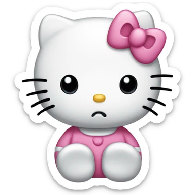 sad hello kitty sticker