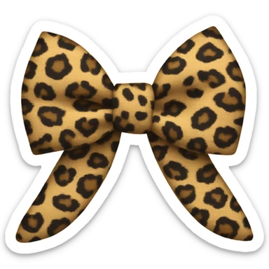 Leopard print bow sticker