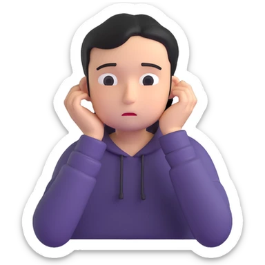 Sad person with a downcast expression sticker