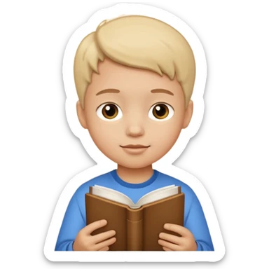 Ders çalışan çocuk elinde kitap oksun sticker