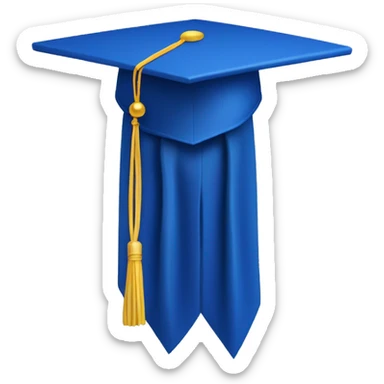 Blue graduation cap (no face) (simple straight tassel) sticker
