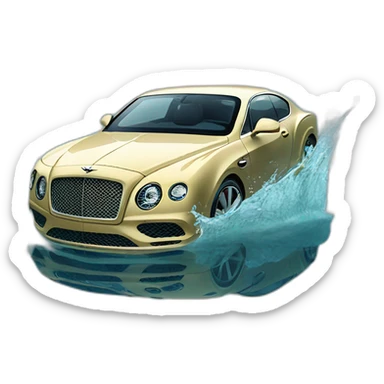 a bentley sinking in water sticker