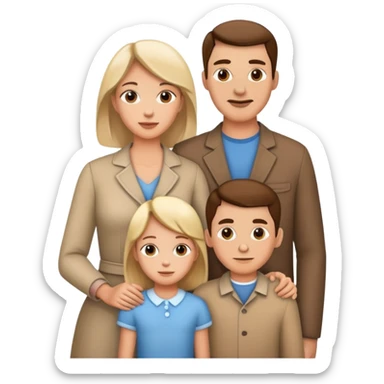 1mom 1dad 2boys 1girl sticker