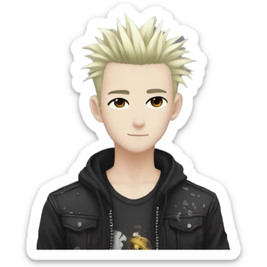 Cute Edgy Attractive Anime Punk Man sticker