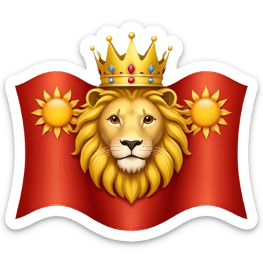 Please make me the lion and sun crowned flag. sticker
