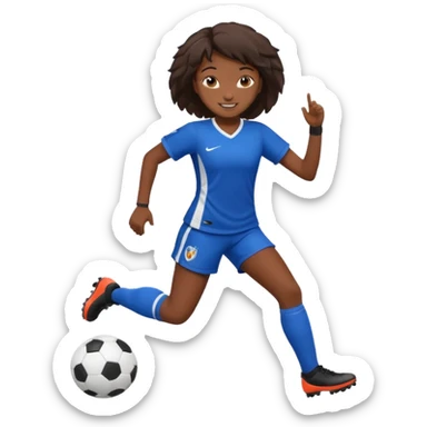chica morena jugando futbol sticker