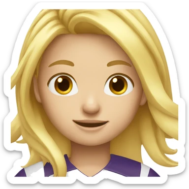 blonde hair girl playing football sticker