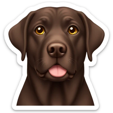 elderly chubby male chocolate coloured labrador sticker