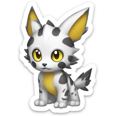 cute cool edgy Digimon-Fakemon-animal with cool markings full body sticker