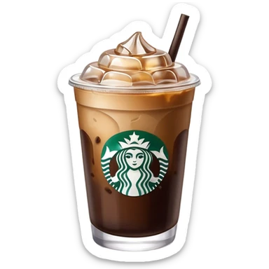 Starbuck ice coffee with ice cubes sticker