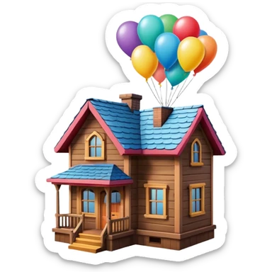 The house from Up with the balloons sticker