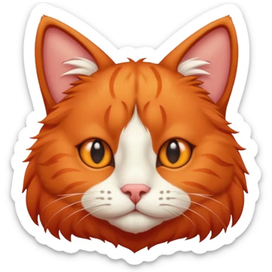 Res cat with big nose sticker