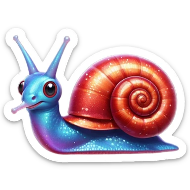 red glitter snail sticker