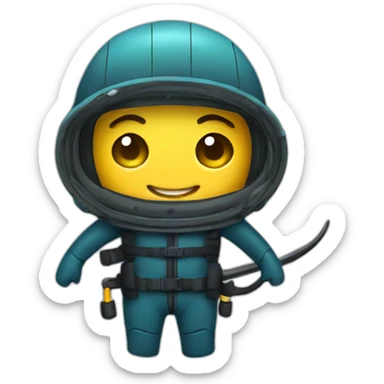 spearfisher in dive suit sticker