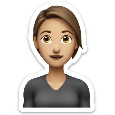 Fitness girl. She doing jaga. She is European. She have brown hair sticker