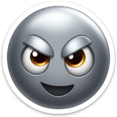 Metal cute mad Kirby bubble Gray ball driving on car wheels with mad eyebrows game sticker