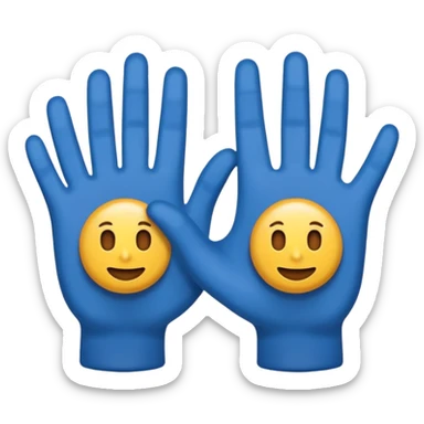 Dos manitas azules diagonales en forma de reverencia sticker
