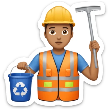Waste Management, safety vest, trash picker sticker