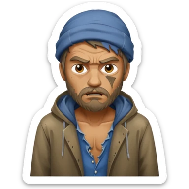 generic homeless guy angry sticker