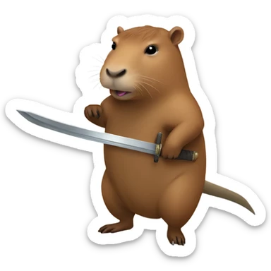 Capybara with sword  sticker