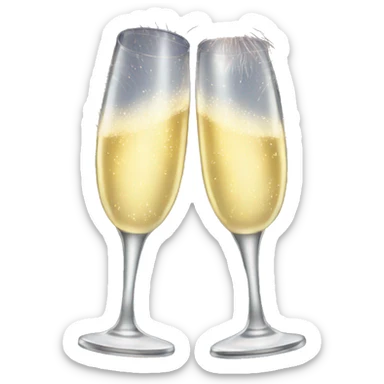 Champagne glasses fireworks  sticker