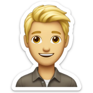 Flirting blond man winky face sticker