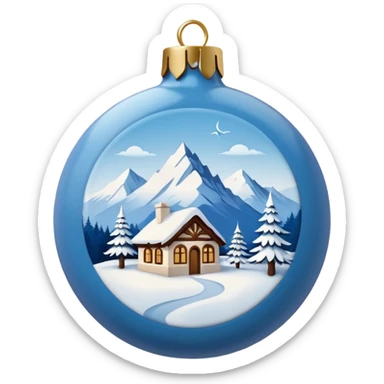 white christmas ornament with an alpine print  sticker