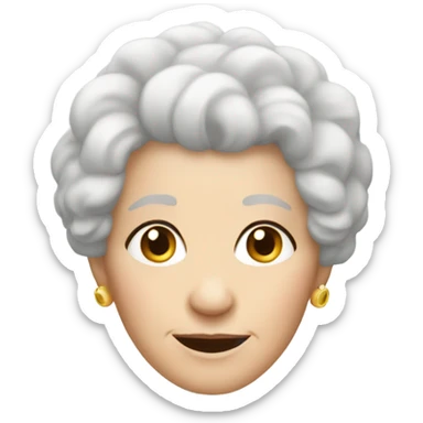 an elderly white woman with a fluffy hairstyle sticker