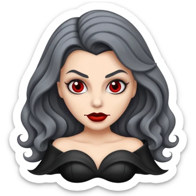 vampira com a cor de pele cinza, cabelo ondulados sticker