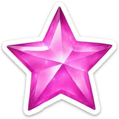pink crystal star sticker