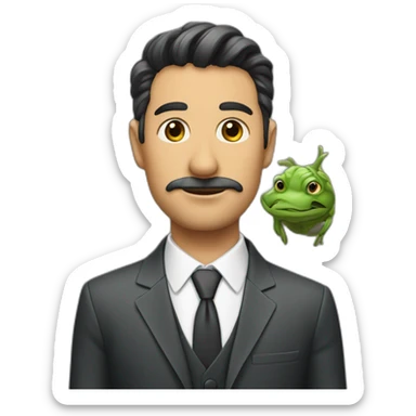 Hombre con traje y cabeza de rana sticker